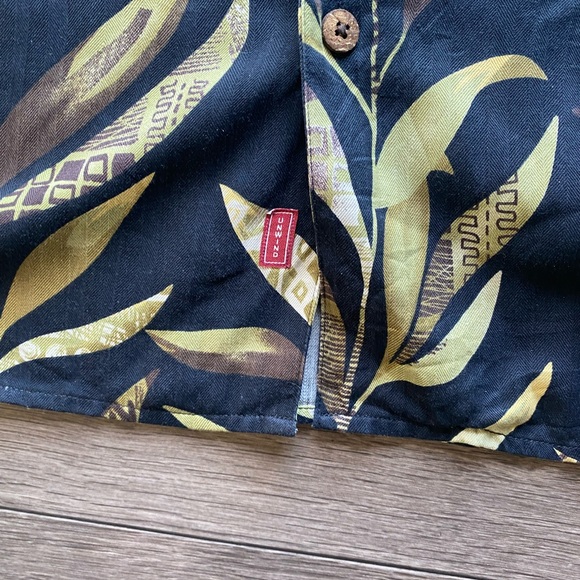 Joe Marlin Vintage Original Outfitters Hawaiian Polo Men’s Large Black And Green - Picture 6 of 6